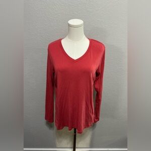 Eddie Bauer Women's Scarlet Long Sleeve V-Neck Top